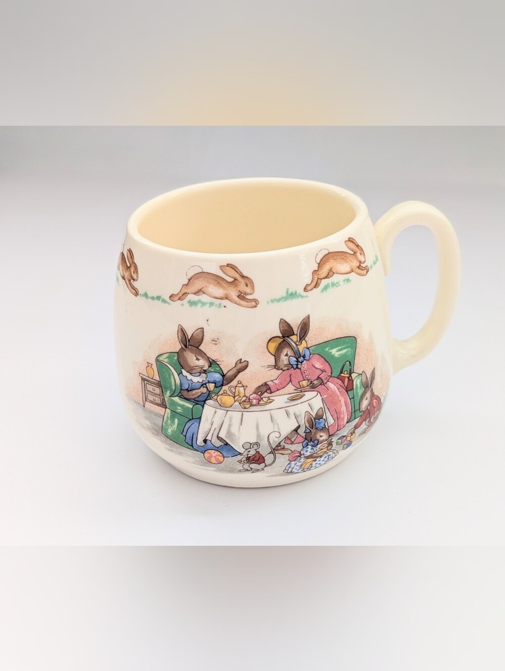 Royal Doulton Bunnykins English Fine Bone-China Cup/Mug w/Afternoon Tea Scene